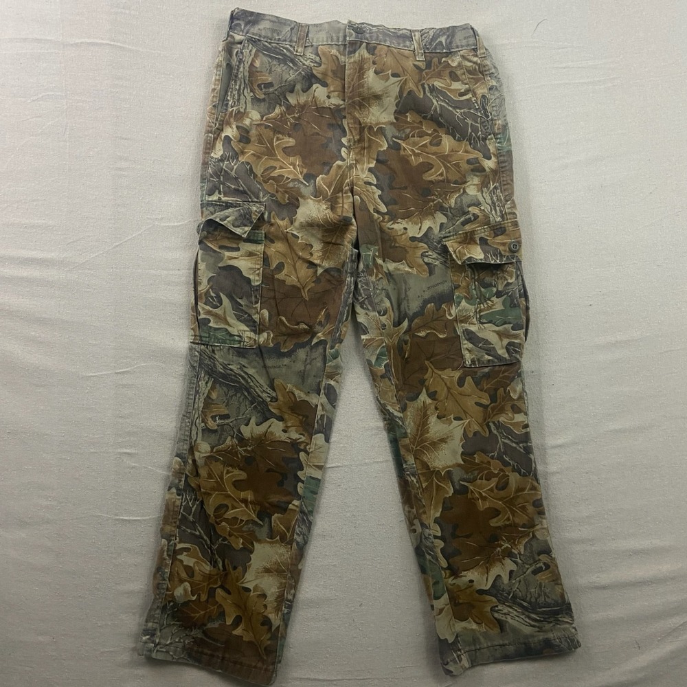 Ranger Camo Cargo Pants Mens Medium Brown‎ Advantage Leaf Print Made in USA